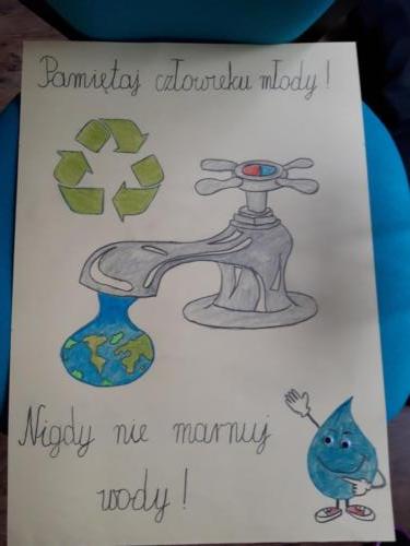 Plakat ekologiczny z klasy 4E.